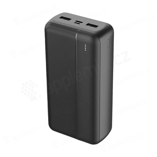Externí baterie / power bank MAXLIFE - 2x USB + USB-C + Micro USB - 30000 mAh - 20W - černá