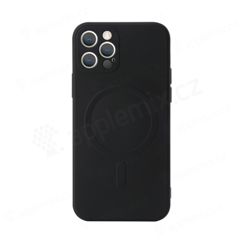 Kryt pre Apple iPhone 12 Pro - presný výrez na fotoaparát - MagSafe - gumový - čierny