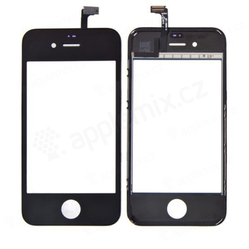 Dotykové sklo (dotyková vrstva) pre Apple iPhone 4S - čierne - kvalita A