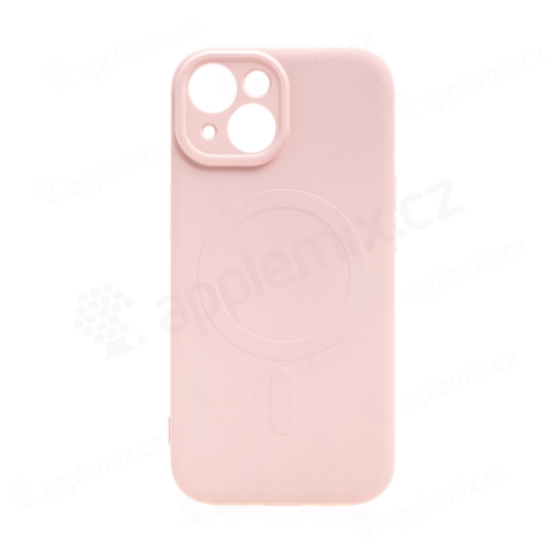 Kryt pre Apple iPhone 15 Plus - Podpora MagSafe - silikónový - ružový