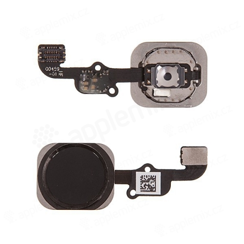 Obvod tlačidla Domov + kovový rám + tlačidlo Domov pre Apple iPhone 6S / 6S Plus - Čierny - Kvalita A+