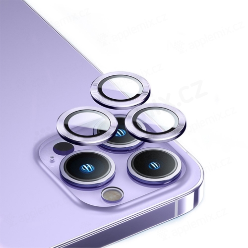 Tvrdené sklo pre Apple iPhone 14 Pro / 14 Pro Max - na objektív fotoaparátu - fialové