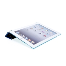 Pouzdro + Smart Cover pro Apple iPad 2. / 3. / 4.gen. - červené průhledné