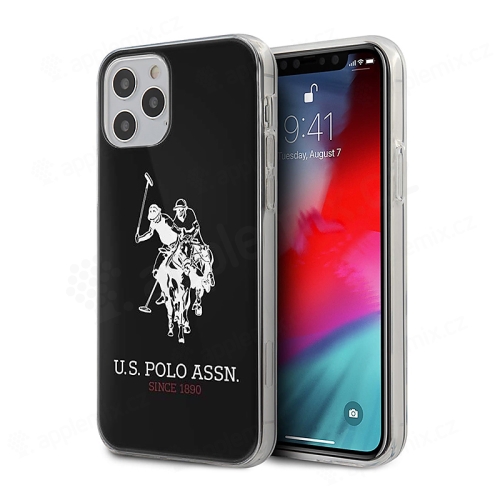 Kryt U.S. Polo pro Apple iPhone 12 / 12 Pro - plastový / gumový - černý
