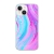 Kryt BABACO pre Apple iPhone 14 - gumový - mramorový - ružový / modrý