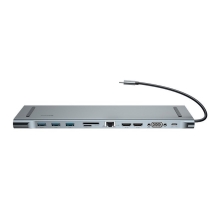 Dokovací stanice / port replikátor BASEUS pro Apple MacBook s konektorem USB-C na 2x HDMI, 3x USB-A, ethernet a VGA