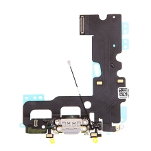 Napájecí a datový konektor s flex kabelem + GSM anténa + mikrofony pro Apple iPhone 7 - šedý - kvalita A+