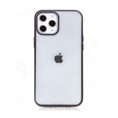 Kryt FORCELL Electro Matt pre Apple iPhone 12 Pro Max - gumový - transparentný / čierny