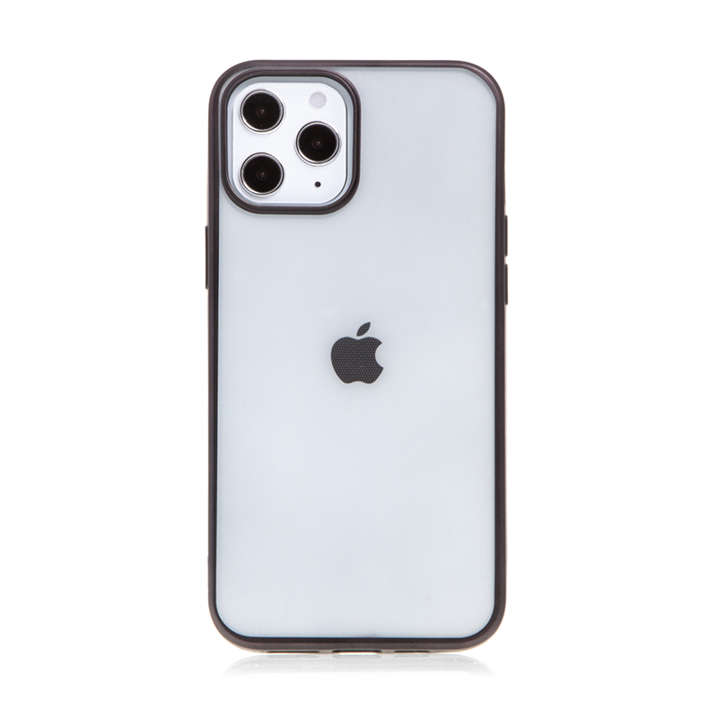 Kryt FORCELL Electro Matt pro Apple iPhone 12 Pro Max - gumový - průhledný / černý