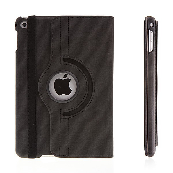Pouzdro / kryt pro Apple iPad mini 4 - 360° otočný držák a prostor na doklady - černé