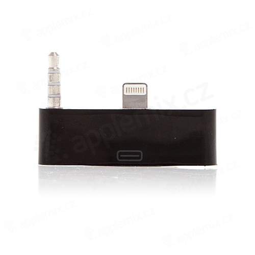 Redukce / adaptér 30-pin konektor na Lightning s audio 3,5mm jack konektorem pro Apple iPhone 6 / 6S - černá