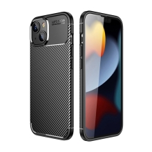 Kryt pro Apple iPhone 14 - karbonová textura - gumový - černý