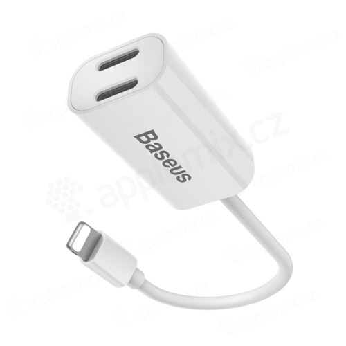 Redukce / rozdvojka Lightning konektoru BASEUS pro Apple iPhone - bílá