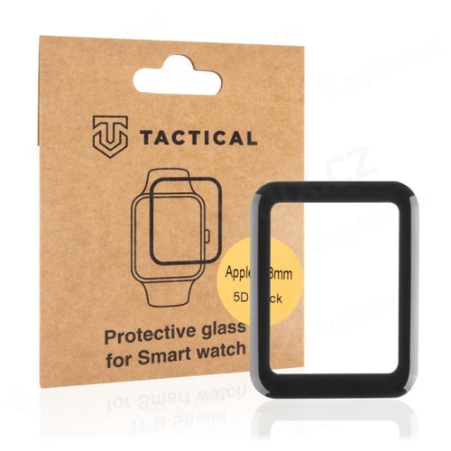 TACTICAL 5D tvrdené sklo pre Apple Watch 38 mm Series 1 / 2 / 3 - 3D okraj - čierne / číre