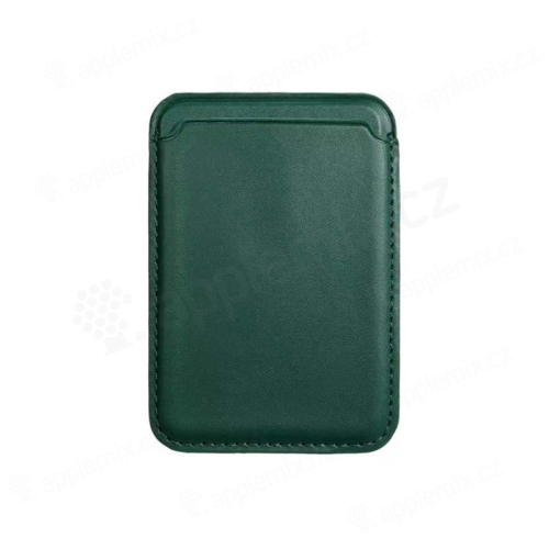 Puzdro na kreditnú kartu s MagSafe pripojením pre Apple iPhone - umelá koža - zelené