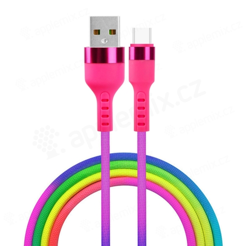 Nabíjecí kabel SETTY Rainbow pro Apple iPhone / iPad - USB-A / Lightning - duhový - 1,2m