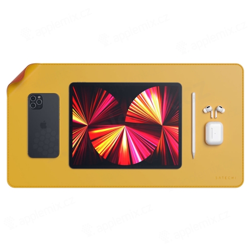 Pracovná podložka SATECHI pre Apple iMac 24" - syntetická koža - žltá / oranžová