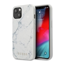 Kryt GUESS pro Apple iPhone 13 - mramorový - plastový - bílý