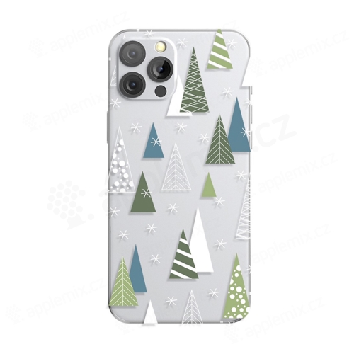 Kryt FORCELL Winter pre Apple iPhone 12 / 12 Pro - gumový - zasnežený les