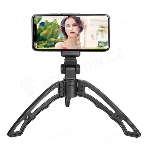 Příruční stativ / tripod APEXEL pro Apple iPhone - pevné provedení - stabilní - černý