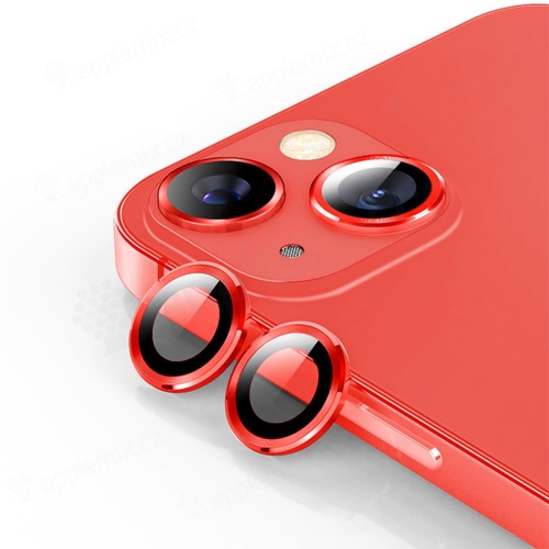 Tvrdené sklo pre Apple iPhone 13 / 13 mini - na objektív fotoaparátu - červené