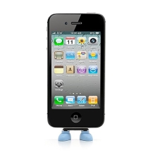 Antiprachová záslepka / stojánek 3D botky pro Apple iPhone / iPod touch - 30-pin konektor - modrá