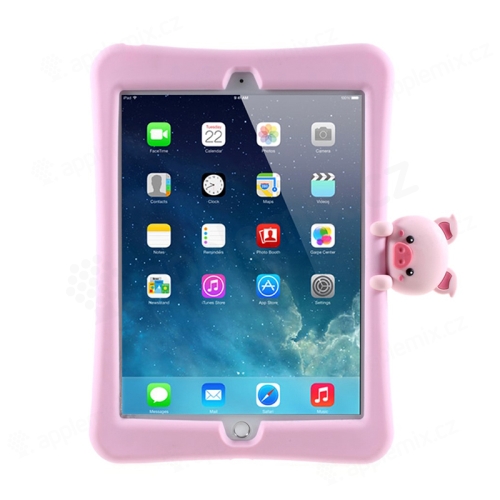 Puzdro pre Apple iPad 10,2" (2019 - 2021) - stojan - silikónové - ružové / prasiatko