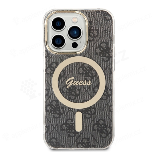 GUESS 4G IML pre Apple iPhone 14 Pro - Podpora MagSafe - plast / guma - sivá