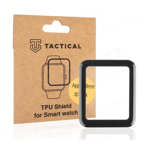 Ochranná 3D fólie TACTICAL pro Apple Watch 38mm Series 1 / 2 / 3 - černá / čirá