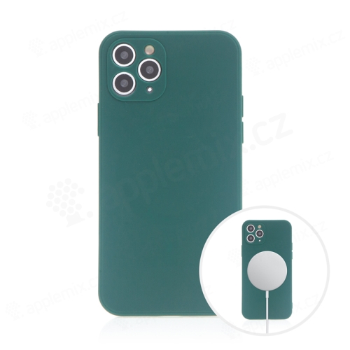 Kryt pro Apple iPhone 11 Pro Max - MagSafe magnety - silikonový - lesně zelený