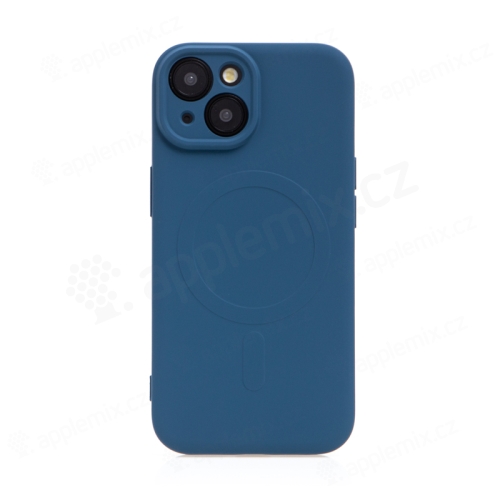 Kryt pro Apple iPhone 15 Plus - podpora MagSafe - silikonový - tmavě modrý