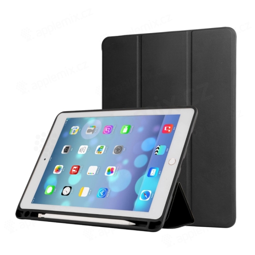 Puzdro/kryt pre Apple iPad Air 3 / Pro 10,5" - funkcia smart sleep + stojan - gumený chrbát - čierny