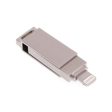 Flash disk 32 GB 2v1 pro Apple iPhone a další zařízení - Lightning / Micro USB / USB-A - kovový - stříbrný