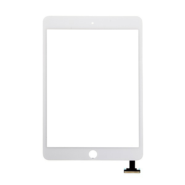 Přední dotykové sklo (touch screen) pro Apple iPad mini 3 bez IC konektoru - bílé - kvalita A