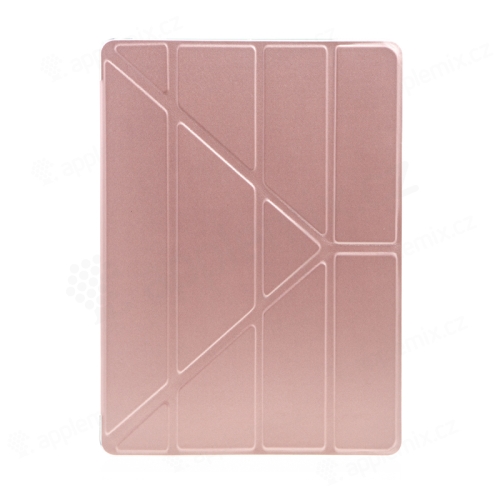Pouzdro pro Apple iPad 12,9" (2015) / 12,9" (2017) - stojánek - umělá kůže / gumové - Rose Gold růžové