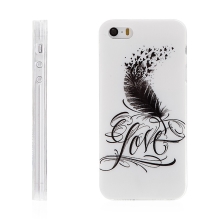 Kryt / obal pro Apple iPhone 5 / 5S / SE - gumový - pírko Love