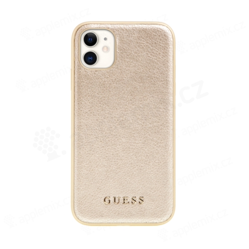 GUESS IriDescent kryt pre Apple iPhone 11 - umelá koža - zlatý