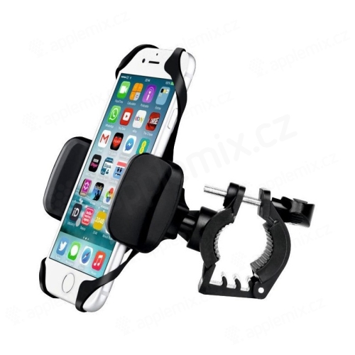 SWISSTEN Držiak na bicykel pre Apple iPhone - gumová ochrana proti pádu - plast - čierny