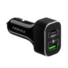 Autonabíječka MOMAX - USB + USB-C - 63W celkový výstup - černá