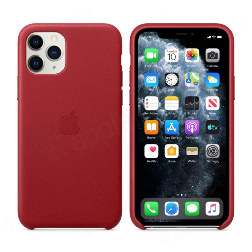 Originálny kryt pre Apple iPhone 11 Pro - kožený - červený