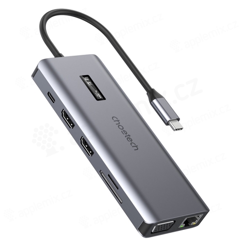 Dokovacia stanica CHOETECH pre Apple MacBook - USB-C na USB-C + 4x USB-A + 2x HDMI + ethernet + VGA