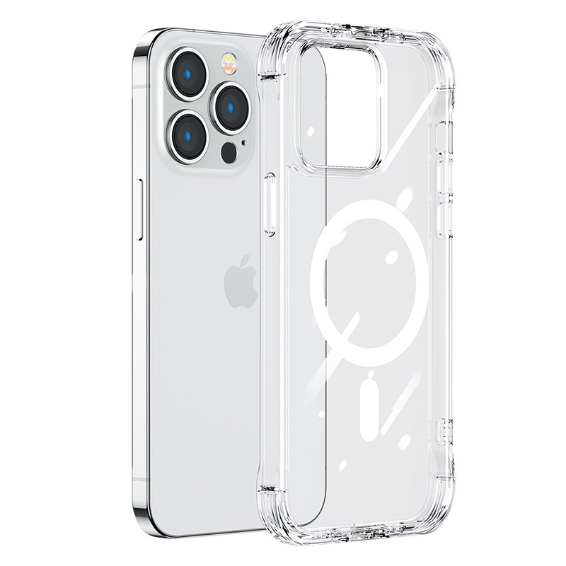 Kryt JOYROOM Magnetic Defender pro Apple iPhone 14 Pro - podpora MagSafe - plastový / gumový - průhledný