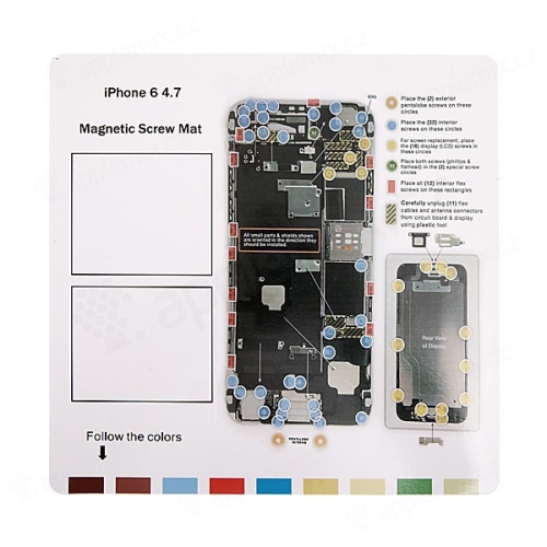 Magnetická podložka pro šroubky Apple iPhone 6 (rozměr 25x25cm)