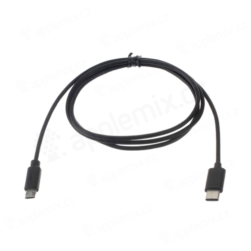 Synchronizačný a nabíjací kábel USB-C - obojstranný Micro USB - čierny - 1 m