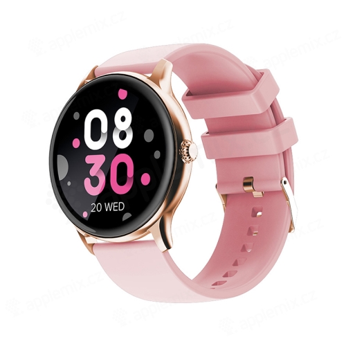 Fitness chytré hodinky MAXLIFE - tlakoměr / krokoměr / měřič tepu - Bluetooth - růžové