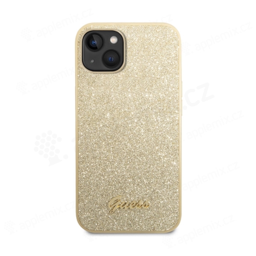 Kryt GUESS Metal Flakes pre Apple iPhone 14 - trblietavý - plast/guma - zlatý