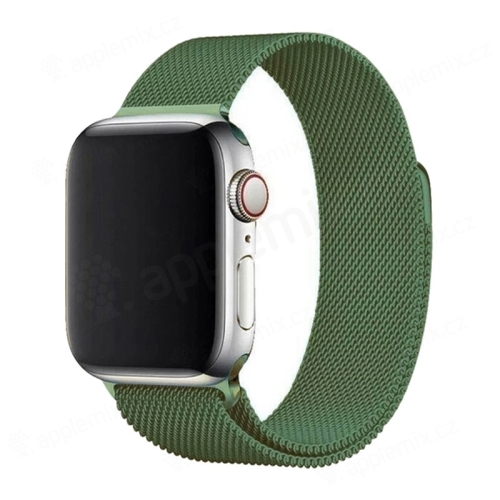 Řemínek pro Apple Watch 45mm / 44mm / 42mm - magnetický - nerezový - zelený
