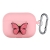 Puzdro / obal pre Apple AirPods Pro - karabínka + motýlik - silikónové - ružové