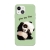 Kryt pro Apple iPhone 13 - roztomilá panda - gumový - zelený
