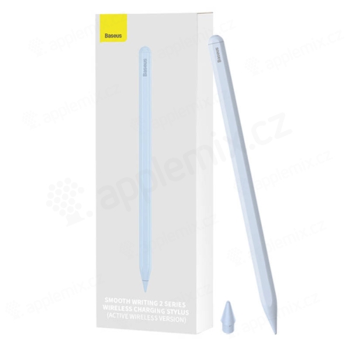 Dotykové pero / stylus BASEUS - aktívny dizajn - bezdrôtové nabíjanie - kompatibilné s ceruzkou - modré